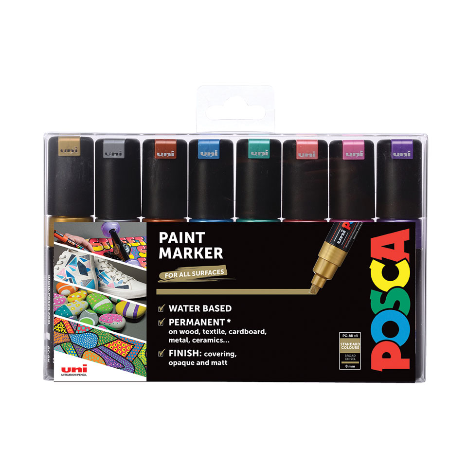 Uni POSCA Acrylic Paint Marker Pen 7/8 Colors SetPastel / 3M